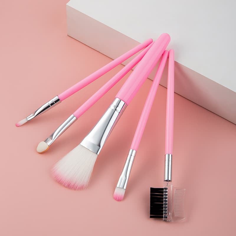 5 makeup brush set pink black eye shadow brush lip brush blush powder brush factory direct sales beauty tools wholesale