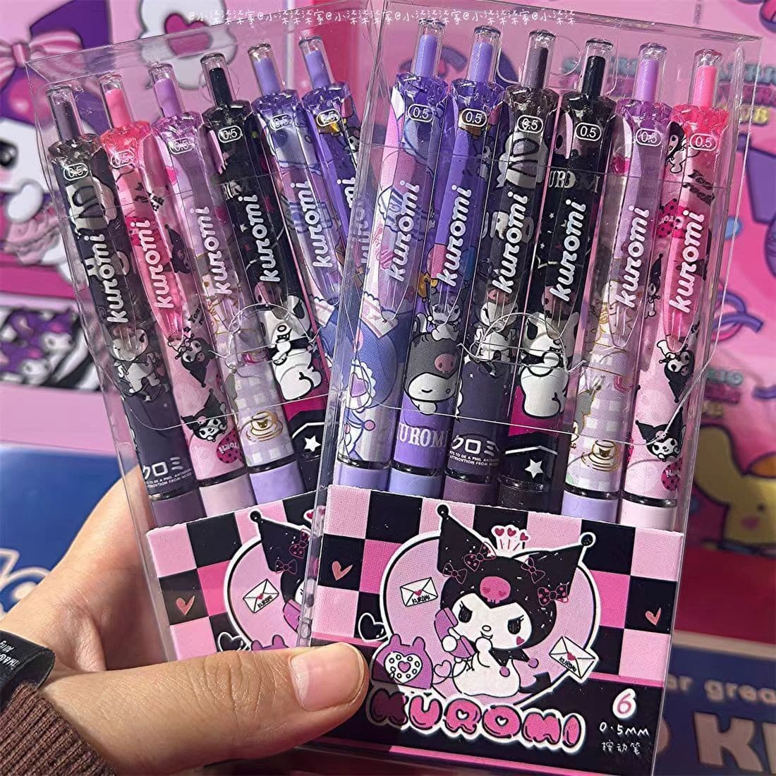 ins high-looking cute cat girl heart press gel pen cute cartoon student quick dry brush question pen black pen