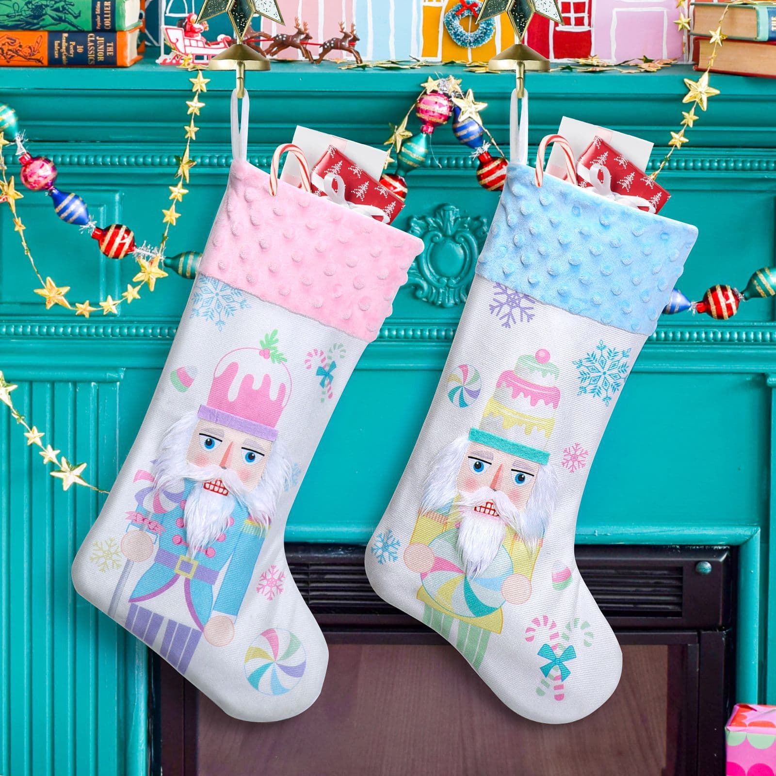 Cross Border Walnut Soldier Printing Christmas Stocking Gift Bag Christmas Tree Candy Bag Pendant Christmas Decorations Hanging Ornaments