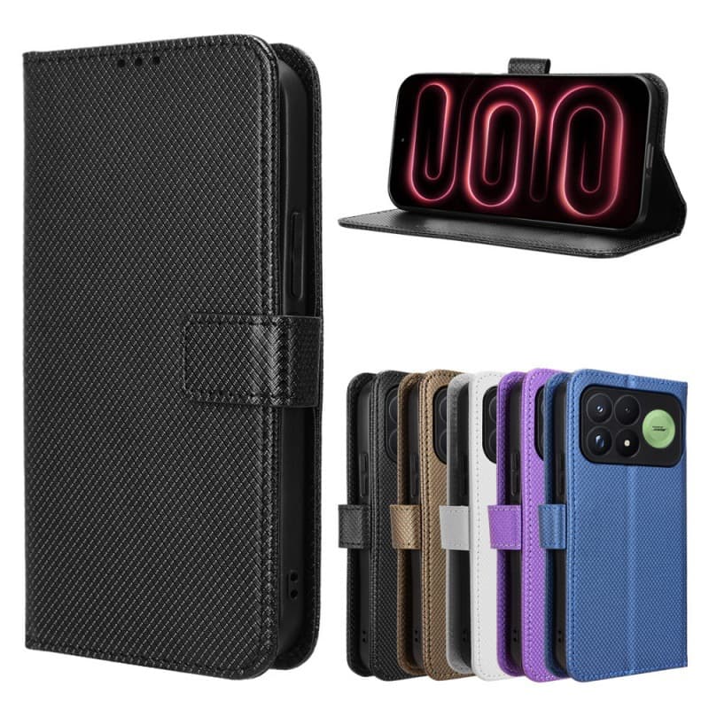 For Xiaomi Poco F9 Pro 5G Phone Case Redmi K100 Pro Diamond Pattern Flip Leather Protective Case