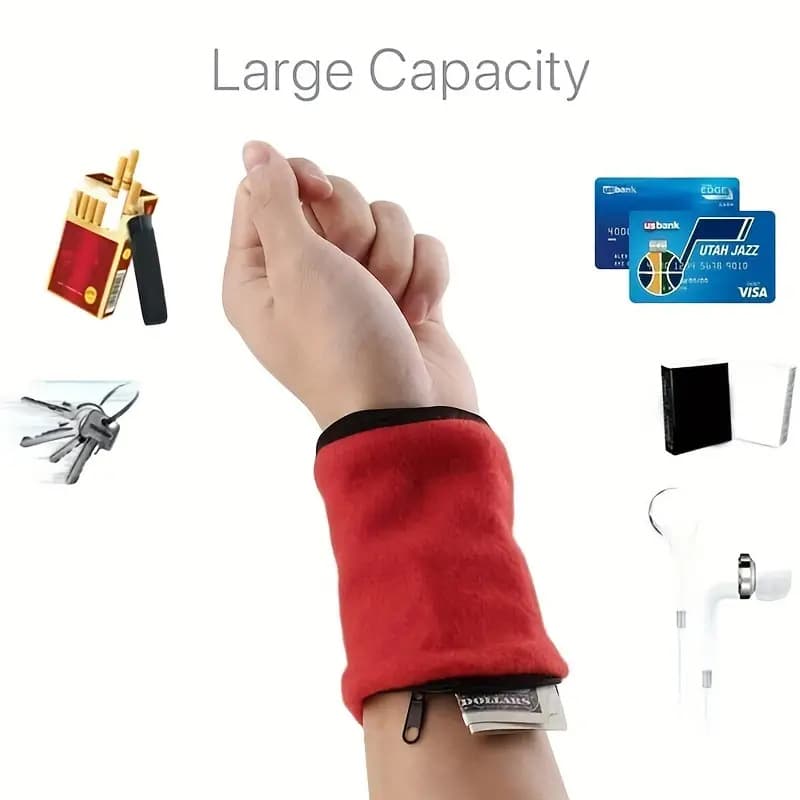 Sports Wrist Guard TV Coin Purse, Key Pouch, Sweat-Absorbent Wristband Multifunctional Wrist Pack