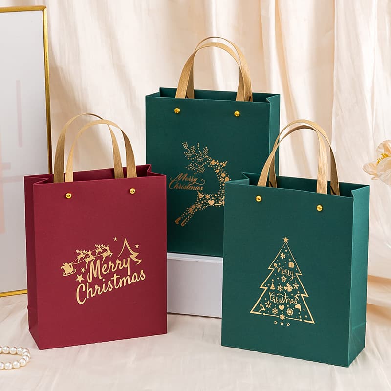 European and American Christmas gift bags Elk Christmas tree gilding return gift bag candy packaging bag gift bag hand bag