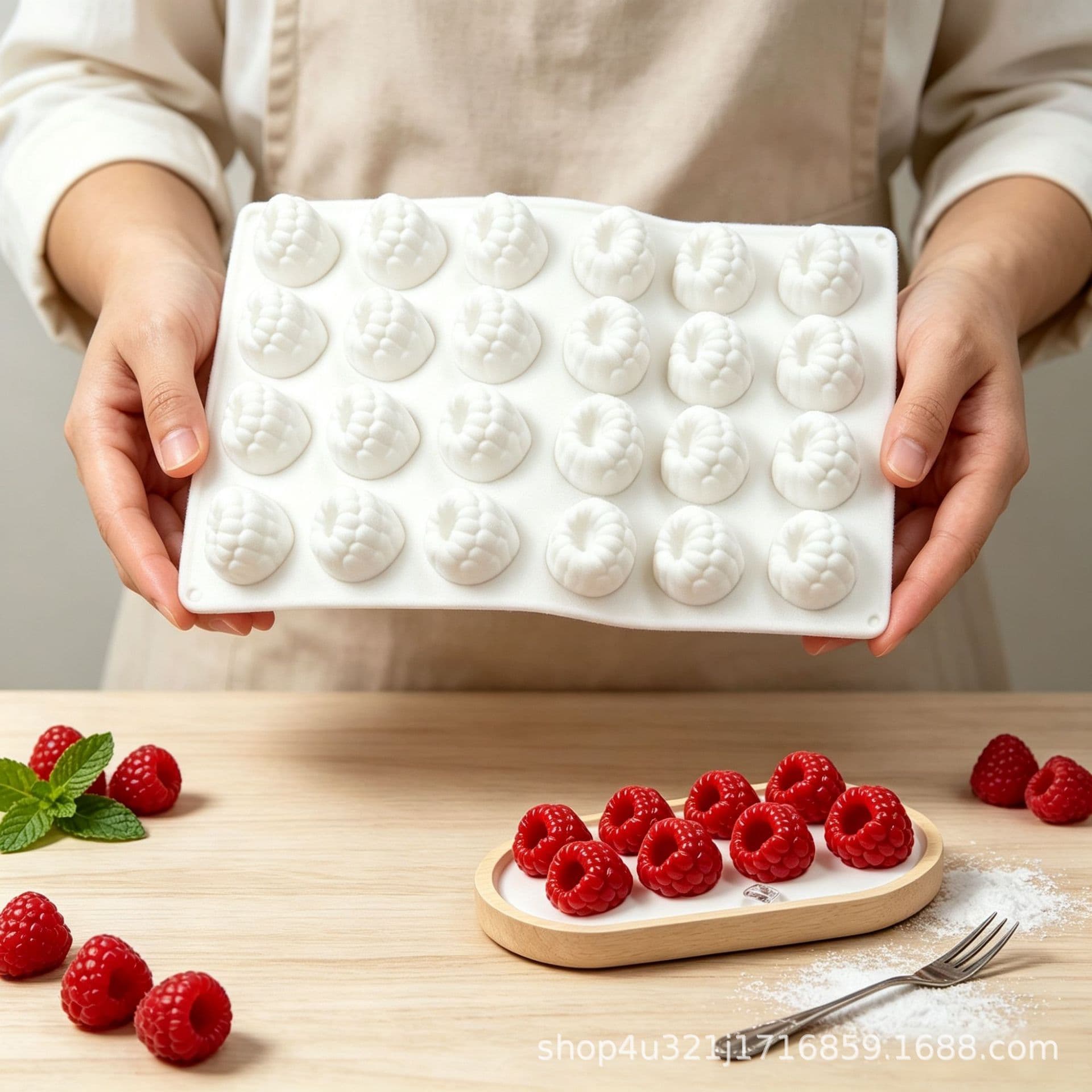 6-Cavity 12-Cavity 24-Cavity Raspberry Mousse Baking Silicone Mold Cake Mold French Dessert Fondant Mold
