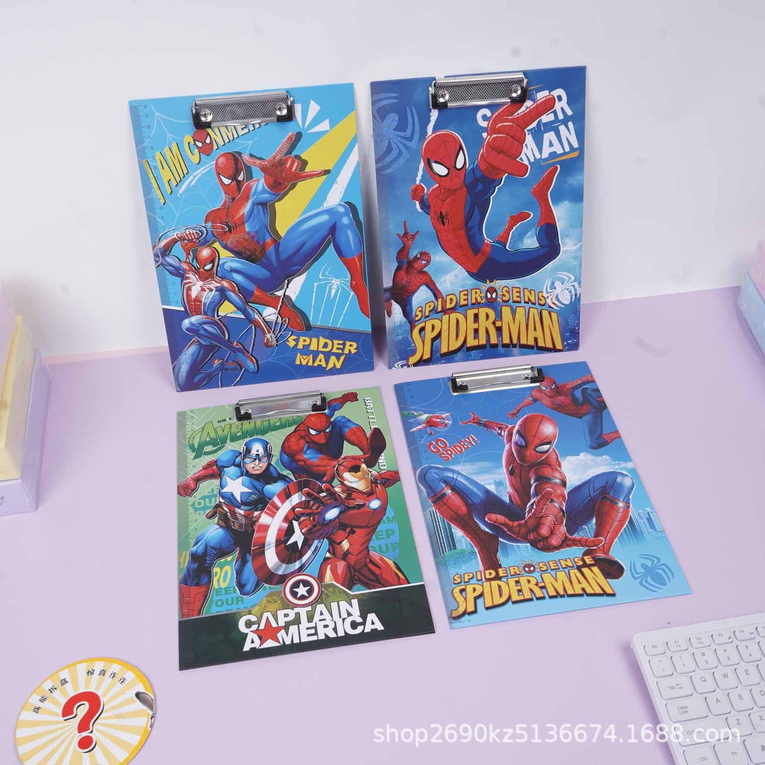 Creative Spider-Man A4 Clipboard Best Seller Multifunctional with Ruler File Folder for Elementary Students Outdoor Drawing Writing Pad