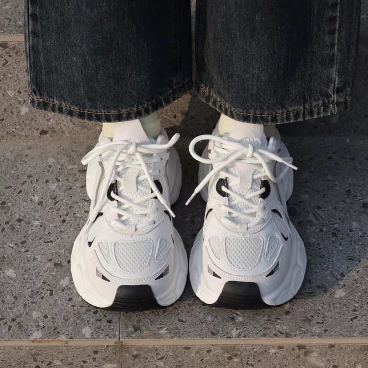 Dad Sneakers for Women Spring Summer 2025 New Trendy White Breathable Mesh Casual Sports Shoes