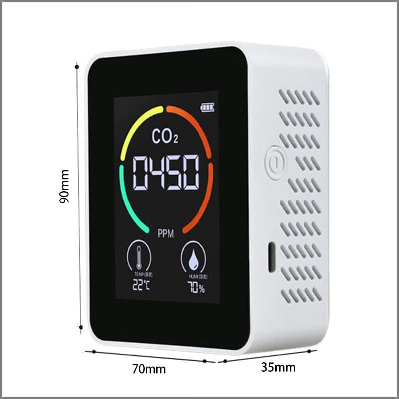 NDIR CO2 Detector, Three-in-One Carbon Dioxide Concentration, Temperature, and Humidity Monitor