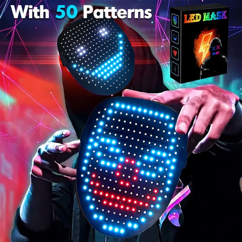 2026 New Cross-border Dropshipping Photo Studio Props 50 Patterns Halloween LED Mask Light
