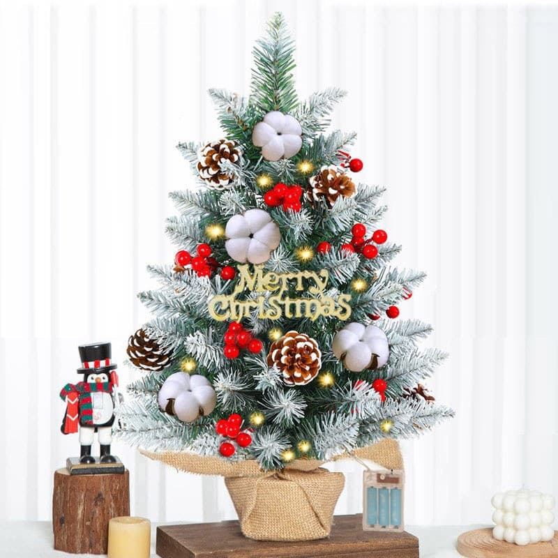 2025 New Cross-Border Best Seller Mini Christmas Tree 50cm 60cm Small Desktop Christmas Tree Set