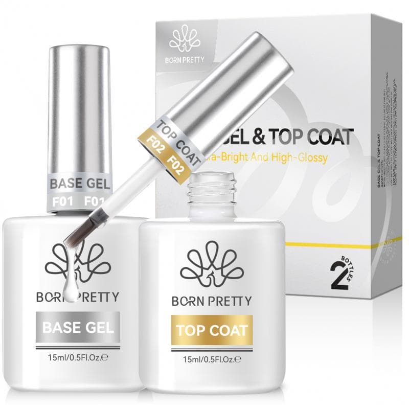 BORN PRETTY Cross-border Base Glue Tempered Crystal Plating Seal Two Sets Reinforced Nail Polish Functional Glue Manicure