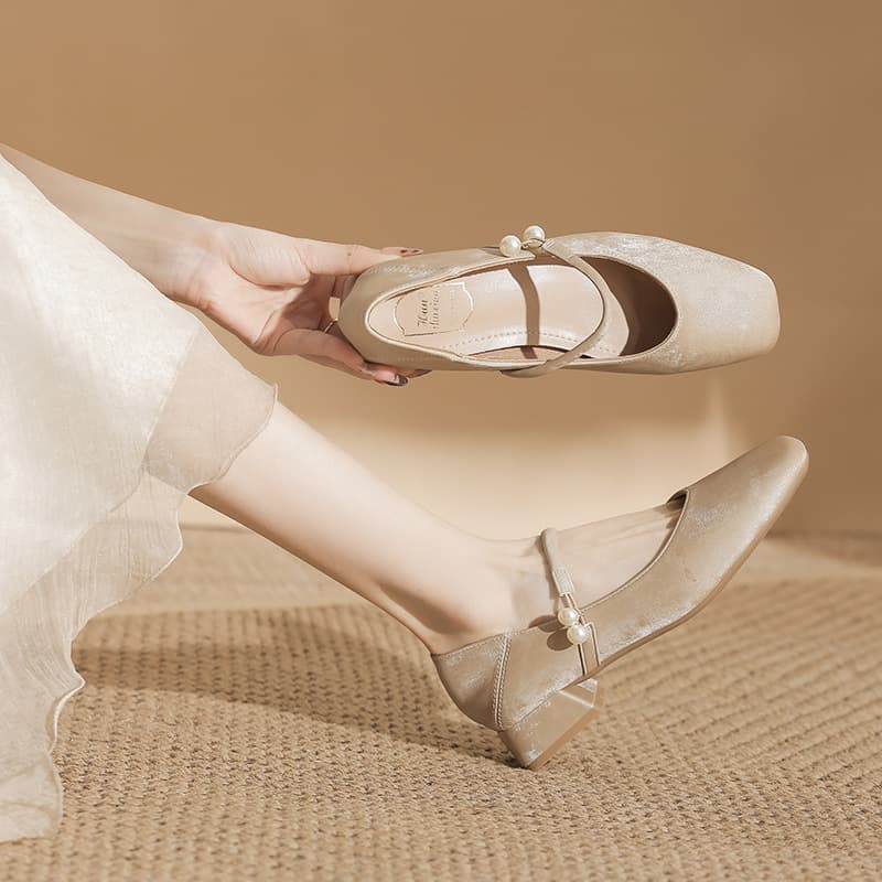 So soft! New Chinese style Mary Jane women's sole heel cheongsam shoes French style beautiful evening shoes summer flat shoes