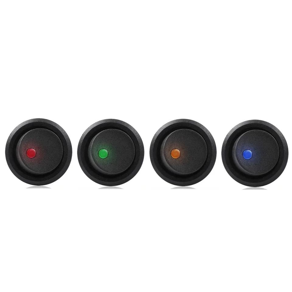 12V LED Light Round Boat Rocker Switch Auto Boat Toggle SPST