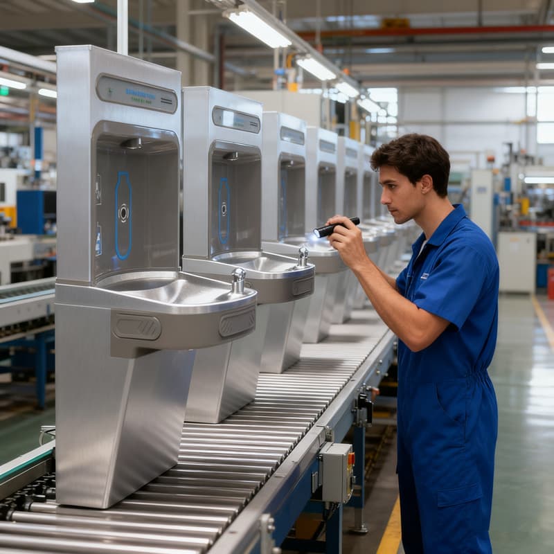 Factory custom wall-mounted direct drinking machine, commercial stainless steel water dispenser with sensor, cooling beverage machine