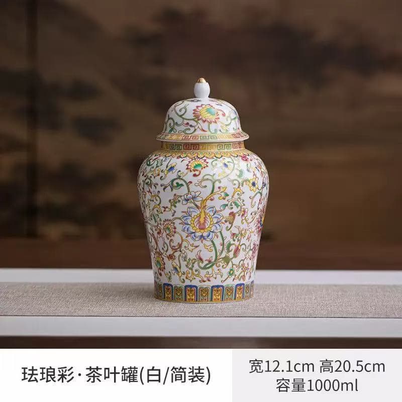 High-end Enamel Ceramic Tea Cans, Retro Sealed Jars, Traditional Medicine Containers, Tea Caddies for Red and Green Tea Storage, Gift and Household Use