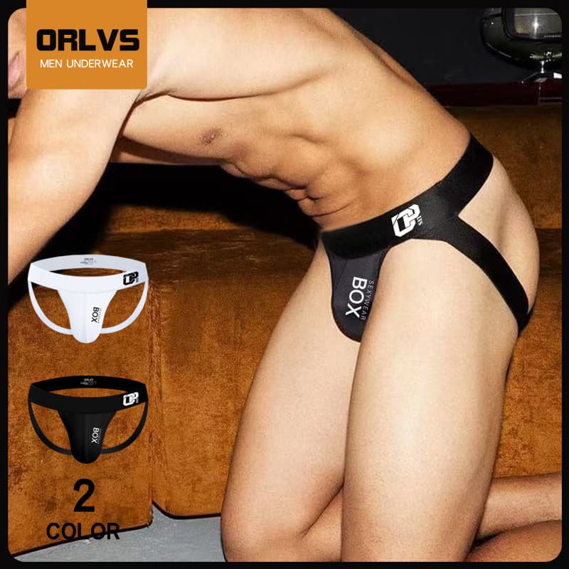 Men's Double Strap Exposed Butt Gay Underwear Sexy T-Back Thong with Insertable Opening, Sheer and Uncovered