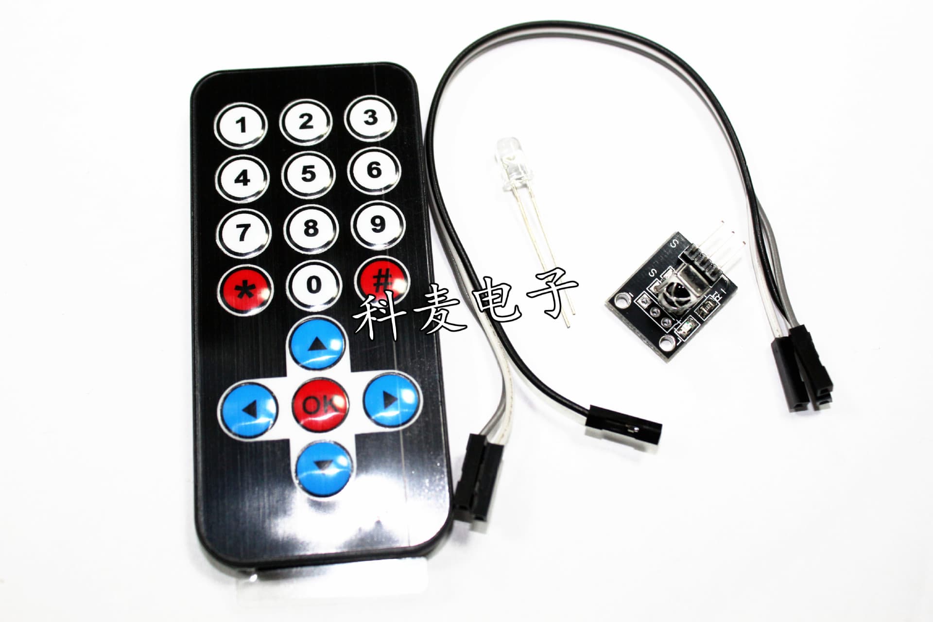 HX1838 Infrared Wireless Remote Control Kit Robot Remote Control Module (Remote + Receiver Board)