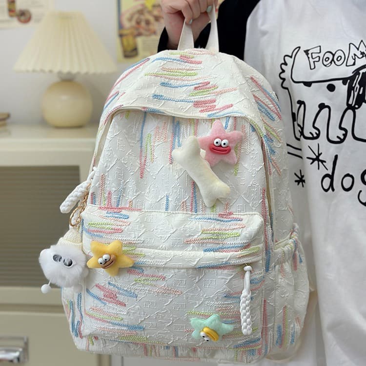 High-Aesthetic Backpack for Female College Students, Ins Cute Soft Girl Double-Shoulder Backpack, Versatile for Middle and High School