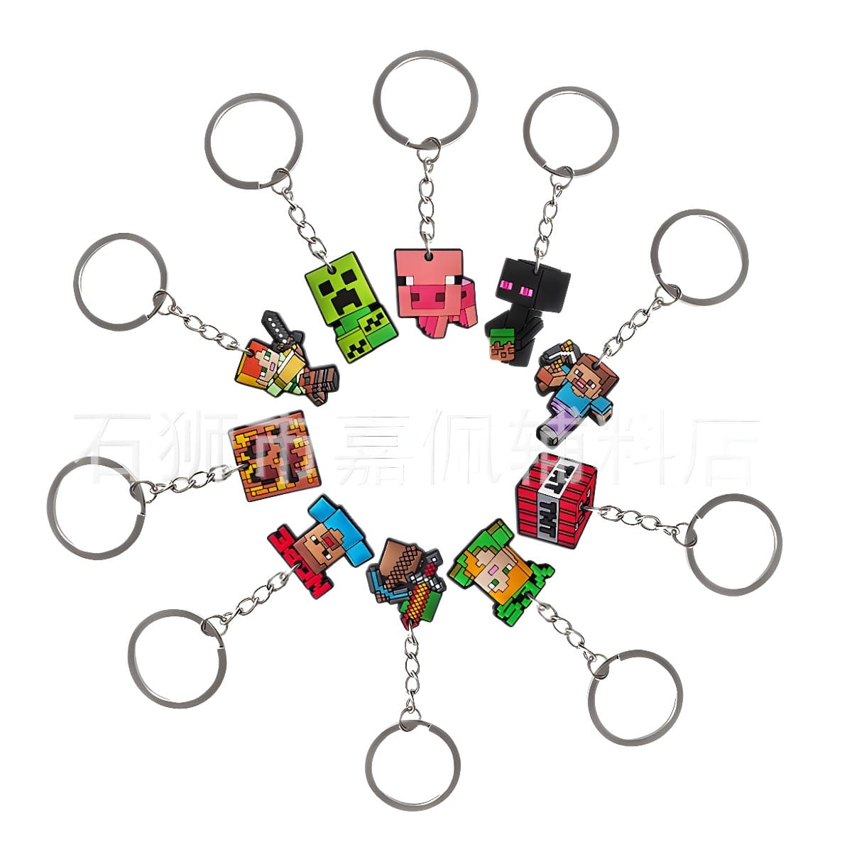 Minecraft World Keychain Pvc Soft Plastic Decorative Keychain Diy Accessories Backpack Pencil Bag Office Cultural Keychains