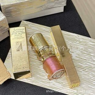 Cross-border trade Luxury Gold All-Gold Lipstick 1936 round tube, Bobo Lip Glaze No. 12 lipstick and lip glaze all-gold 2-piece set