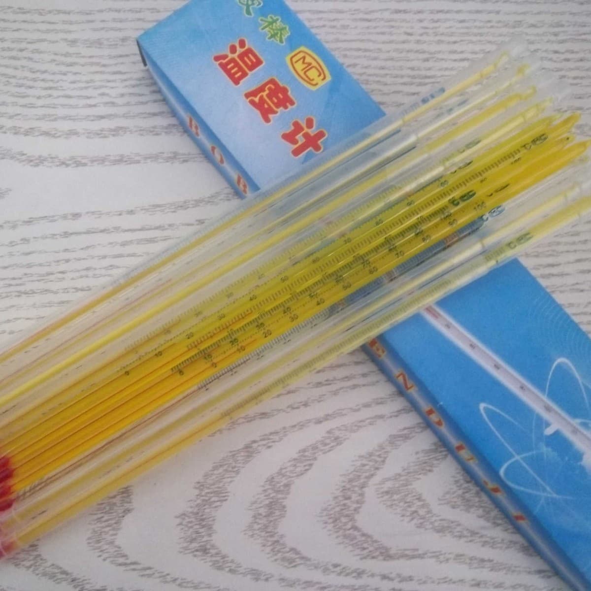 Glass rod red spirit thermometer, industrial alcohol thermometer 0-50-100-200℃ for water temperature measurement