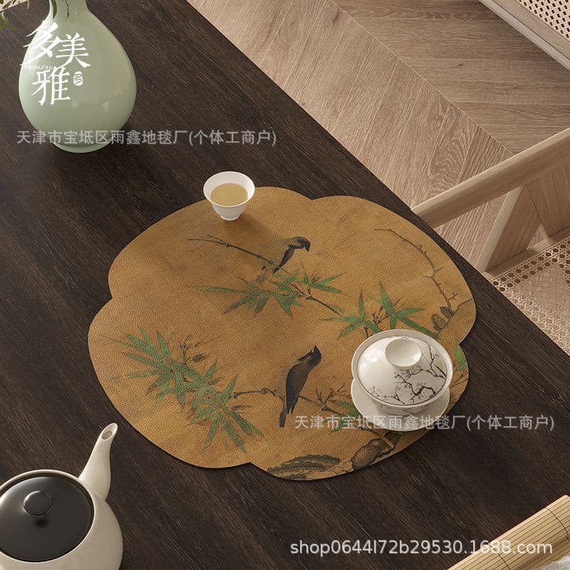 New Chinese Diatom Mud Tea Mat Absorbent Table Flag Insulation Mat Tea Tray Mat Zen Tea Tablecloth Mat Quick-Drying Tea Mat