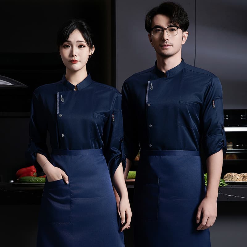 Hotel Chef Workwear Men's Long Sleeve High-End Western Kitchen Cooking Uniform Baking Catering Back Kitchen Women's Clothing