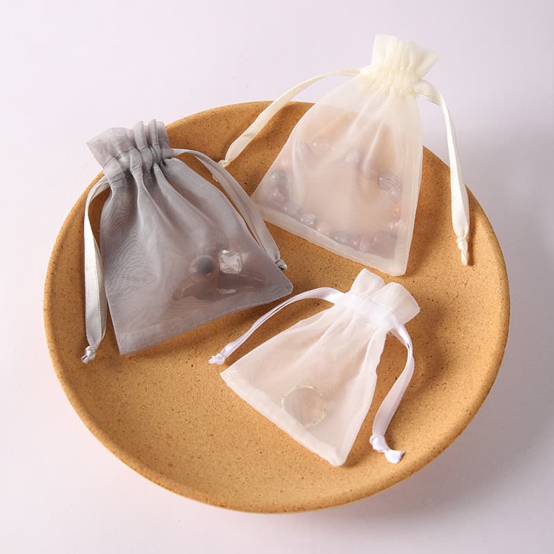 Wholesale Drawstring Organza Bags 50 Mesh Net Bags Custom Logo Gift Packaging Net Bags