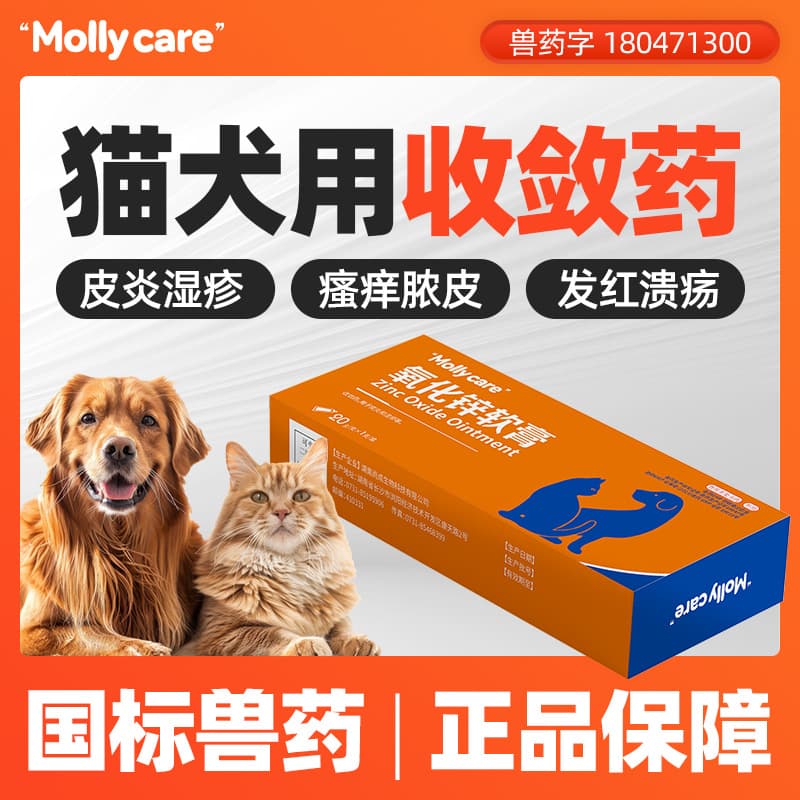Zinc Oxide Ointment Is a Skin Treatment Medicine for Cats and Dogs, Used for Dermatitis, Eczema, and Ulcer, as an Antibacterial Medical External Application