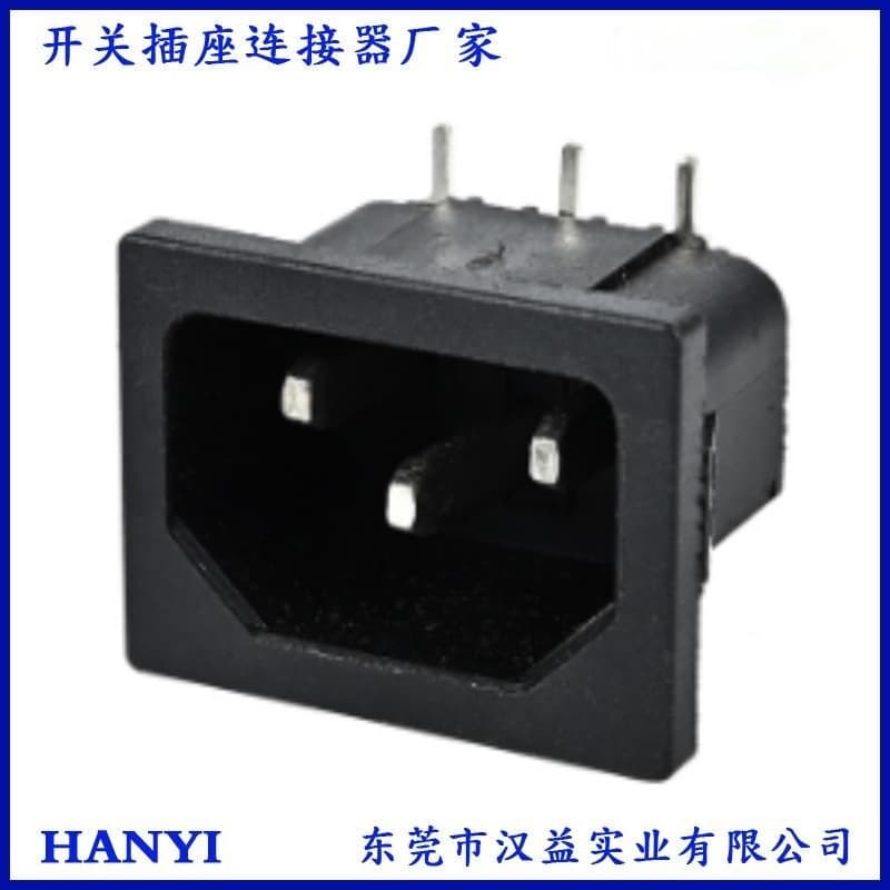AC-05A Power Socket Pin-shaped AC Power Socket 90° Bent Pin Card Socket Appliance Power Socket