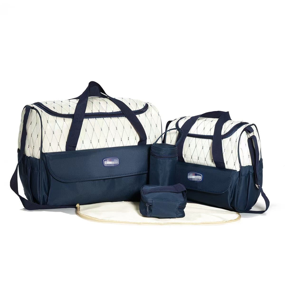 Foreign trade quilted plaid mommy bag five-piece set bag multifunctional large capacity single shoulder diagonal mommy bag diaper storage