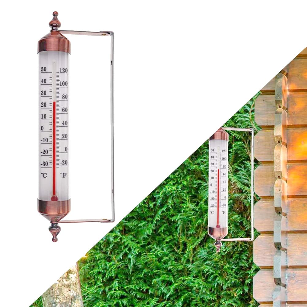 Outdoor/Indoor/Home/Garden/Wall-Mounted Red Water Glass Thermometer/Garden Decorative Outdoor Metal Thermometer