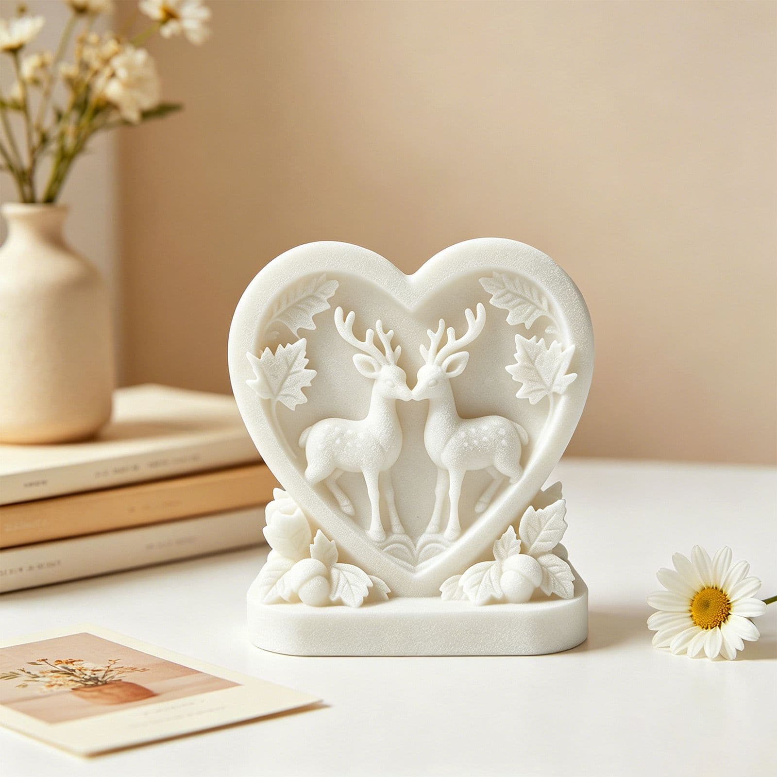 Yumeiren Cross-border Love Christmas Reindeer Ornament Silicone Mold DIY Scented Candle Decoration Plaster Mold