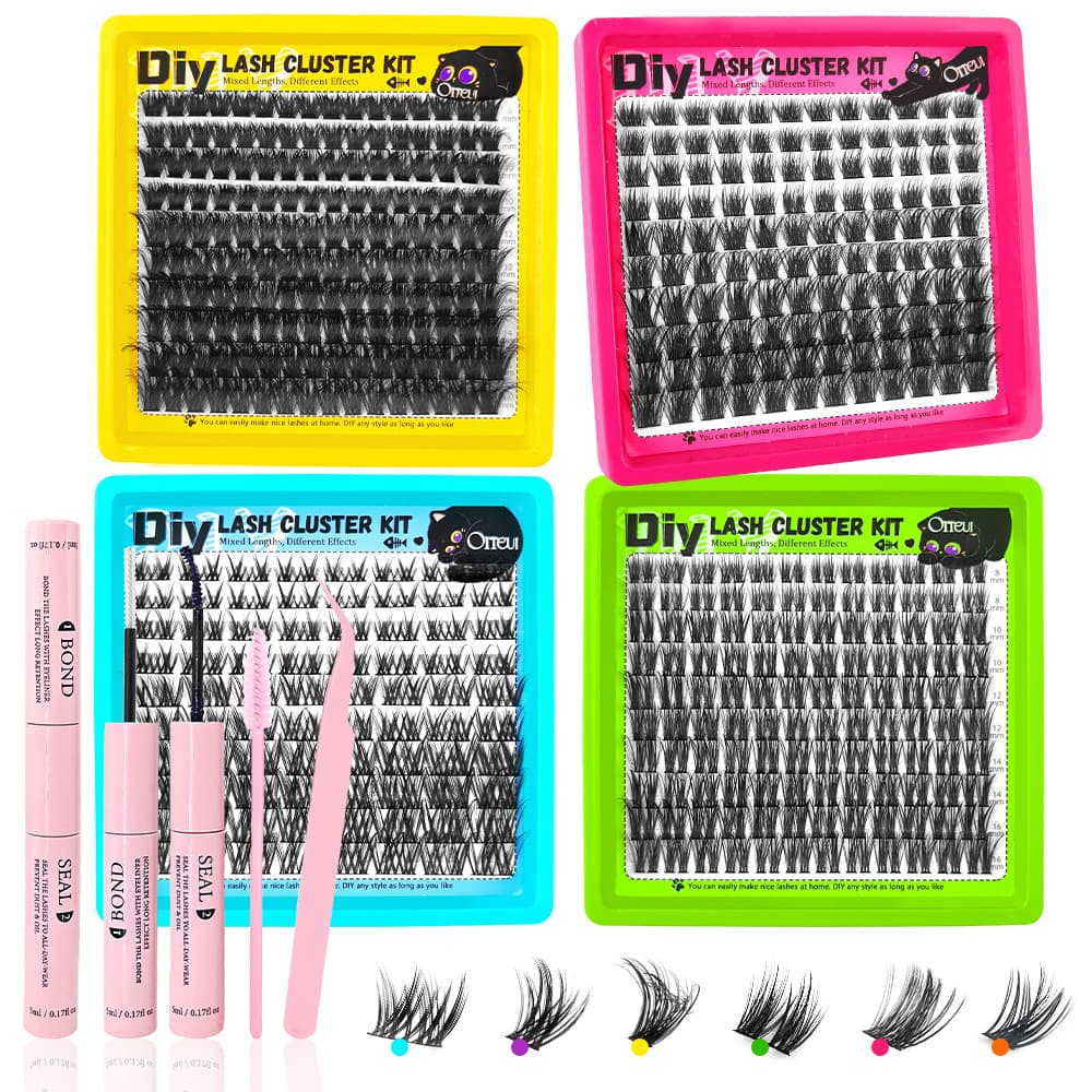 DIY Eyelash Extensions Kit 6 Styles Lash Clusters with Glue