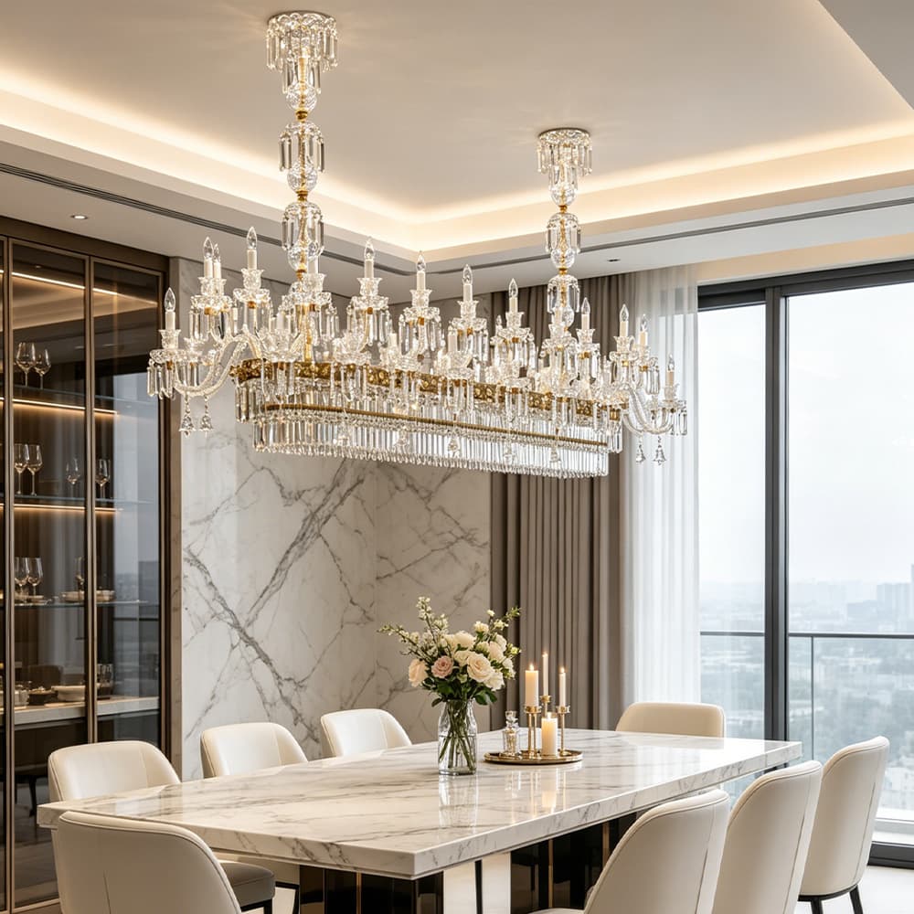 Light luxury French crystal chandelier villa residential high-end living room large chandelier simple creative hotel lobby chandelier