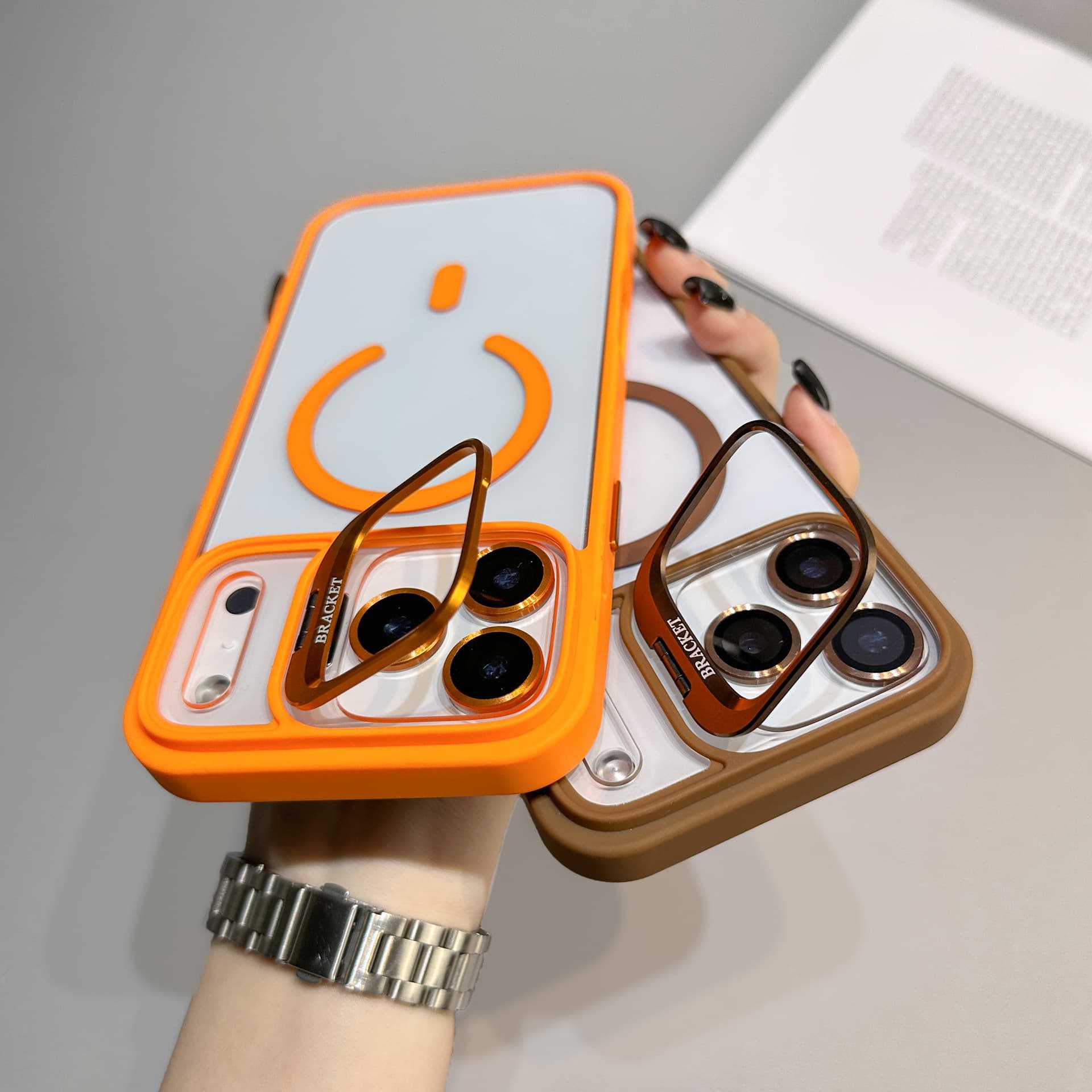 Cross-border iPhone 17 PRO MAX Lens Bracket Magnetic Phone Case Compatible with Apple 16 with Lens Film Protective Cover