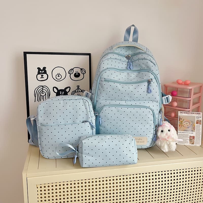Korean style polka dot shell pen bag ins style girly heart large capacity student stationery box portable multi-compartment storage bag