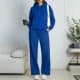 Set Cross-Border Trade Hoodie Sweatshirt with Wide-Leg Pants Sportswear Set Fashionable Fleece Hoodie Sweatshirt in Stock