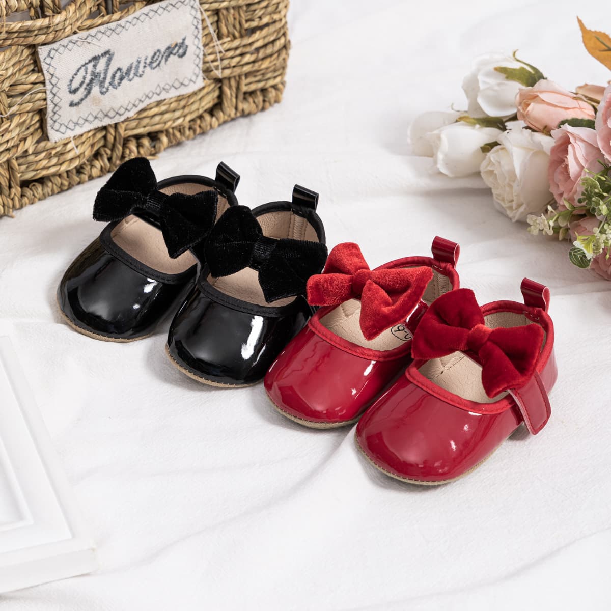 Cross-border hot selling baby shoes bow soft rubber sole princess party baby toddler shoes baby dress shoes
