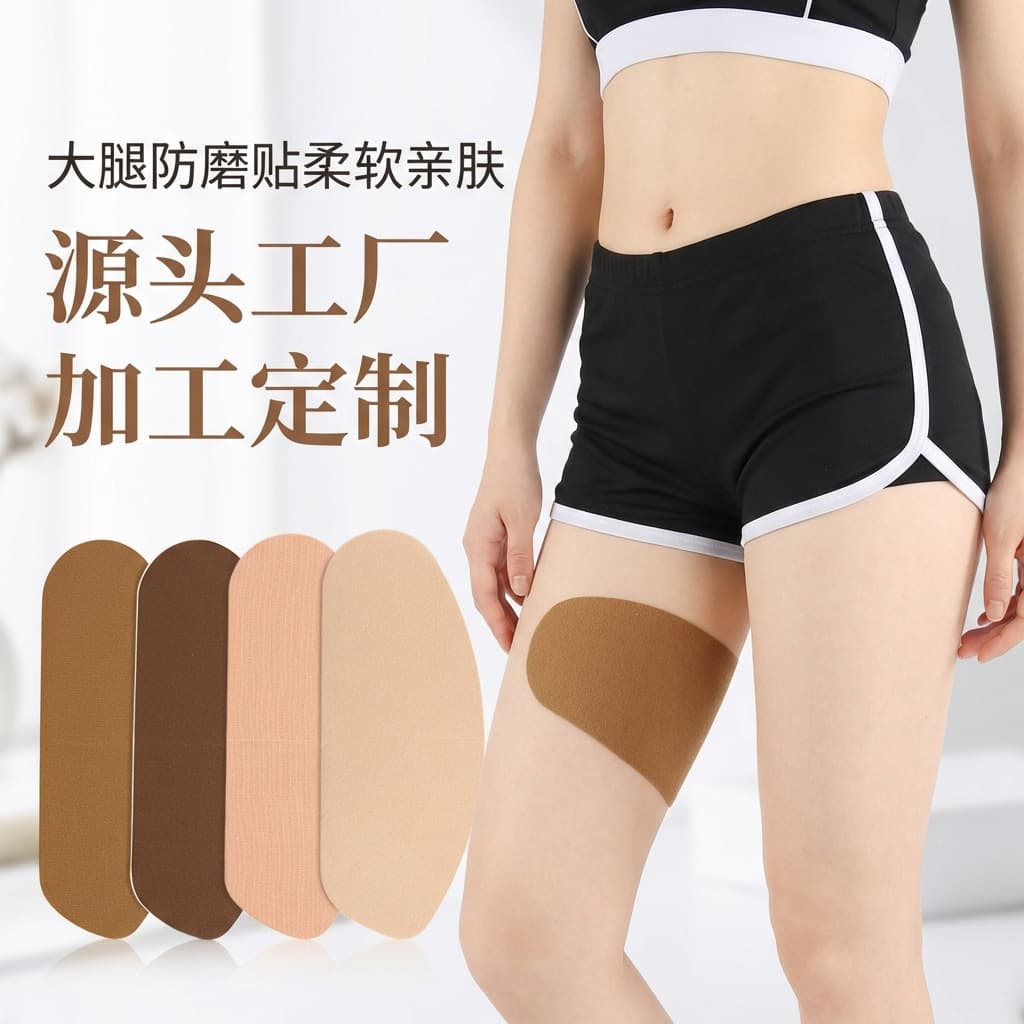 Unisex Cross-Border Athlete Invisible Anti-Chafing Knee Patch, Transparent, Adjustable, Thin Thigh Anti-Chafing Sticker, Pressure Relief
