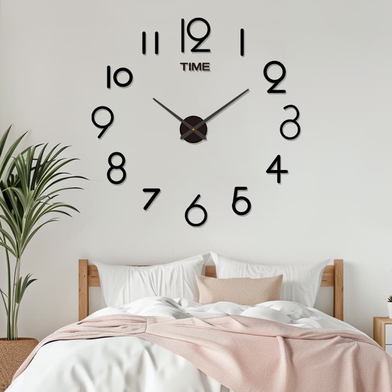 No punching wall clock living room bedroom diy clock mute digital clock acrylic decorative wall clock mute clock