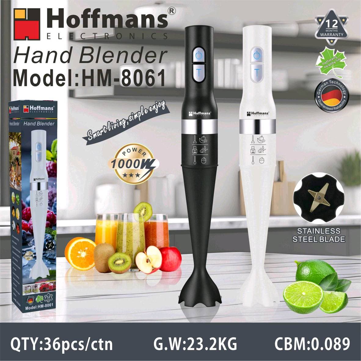 Export Hoffmans Blender 8061 Hand Blender 36pcs/CTN 0.089cbm