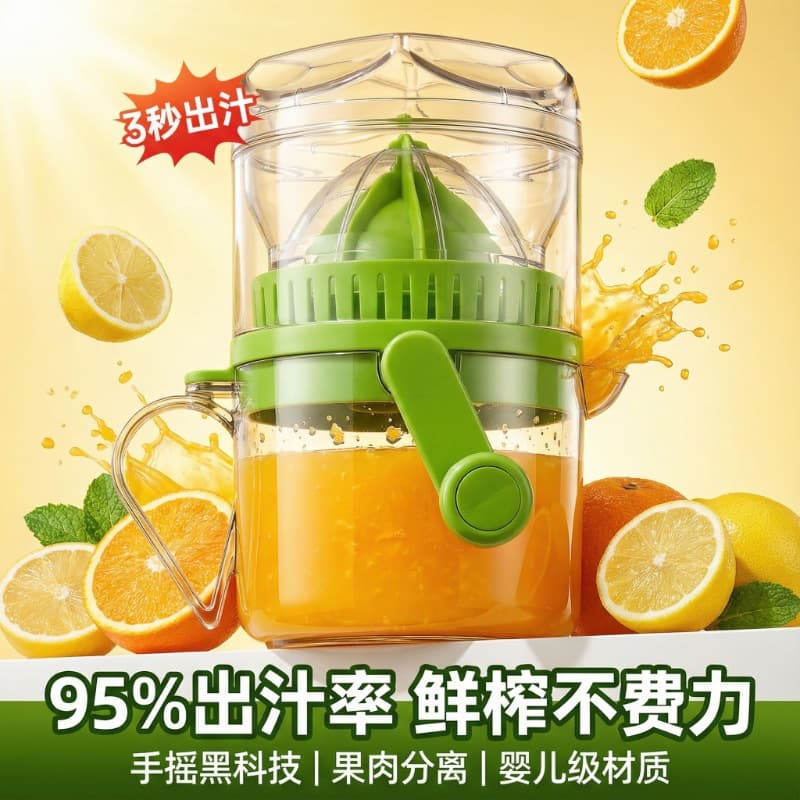 Manual juicer household mini hand-cranked orange squeezer fruit lemon juice cup freshly squeezed juice machine unplugged