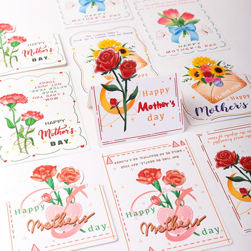 Cross-border 3D Bouquet Mother's Day Greeting Card Foldable Card Floral Shop Mother's Day Card