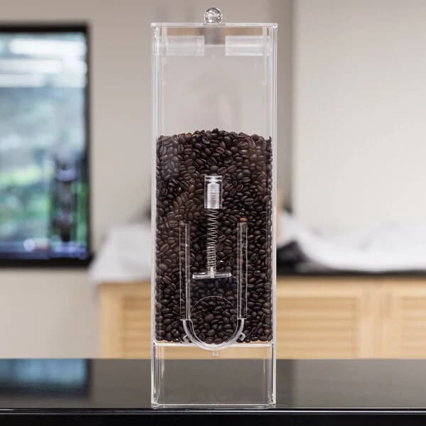 Customized Acrylic Transparent 1-Compartment Flip-Top 9-Pound Dry Food and Coffee Bean Dispenser Suitable for Kitchens, Cafes, and Taverns