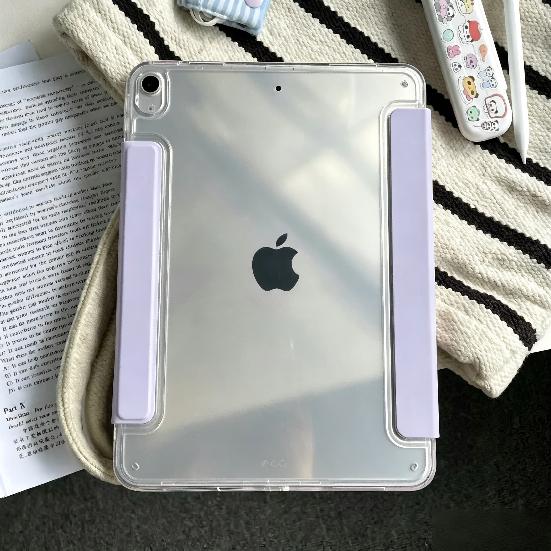 iPad Case Compatible with iPad 11th Gen Tablet Air 7/6 Y-Type 10.5 Acrylic Back Plate Magnetic Snap Closure