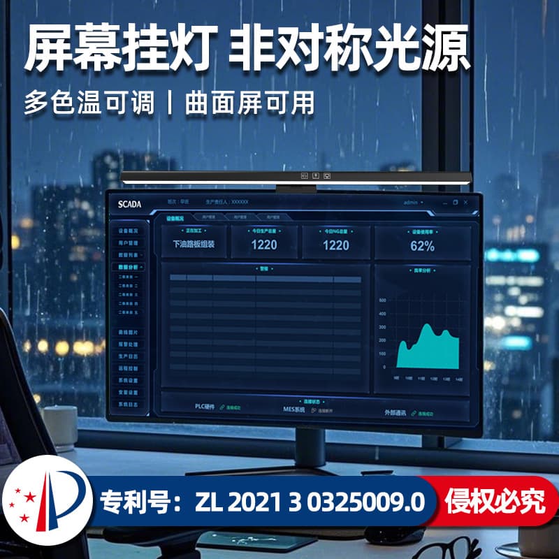 Dimmable Low Blue Light Asymmetric Eye-Care LED Desk Lamp Computer Monitor Screen Light Bar Student Eye Protection Lamp