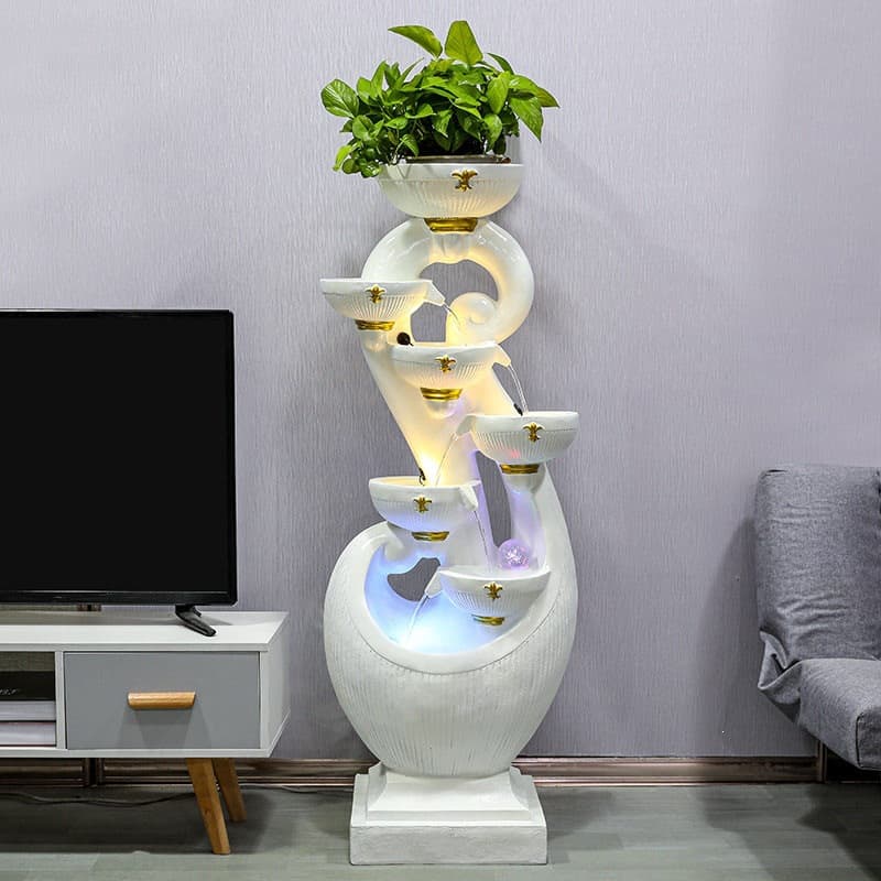European-style fountain living room entrance water feature humidifier ornaments light luxury flowing water wealth landscape living room fortune transfer ball