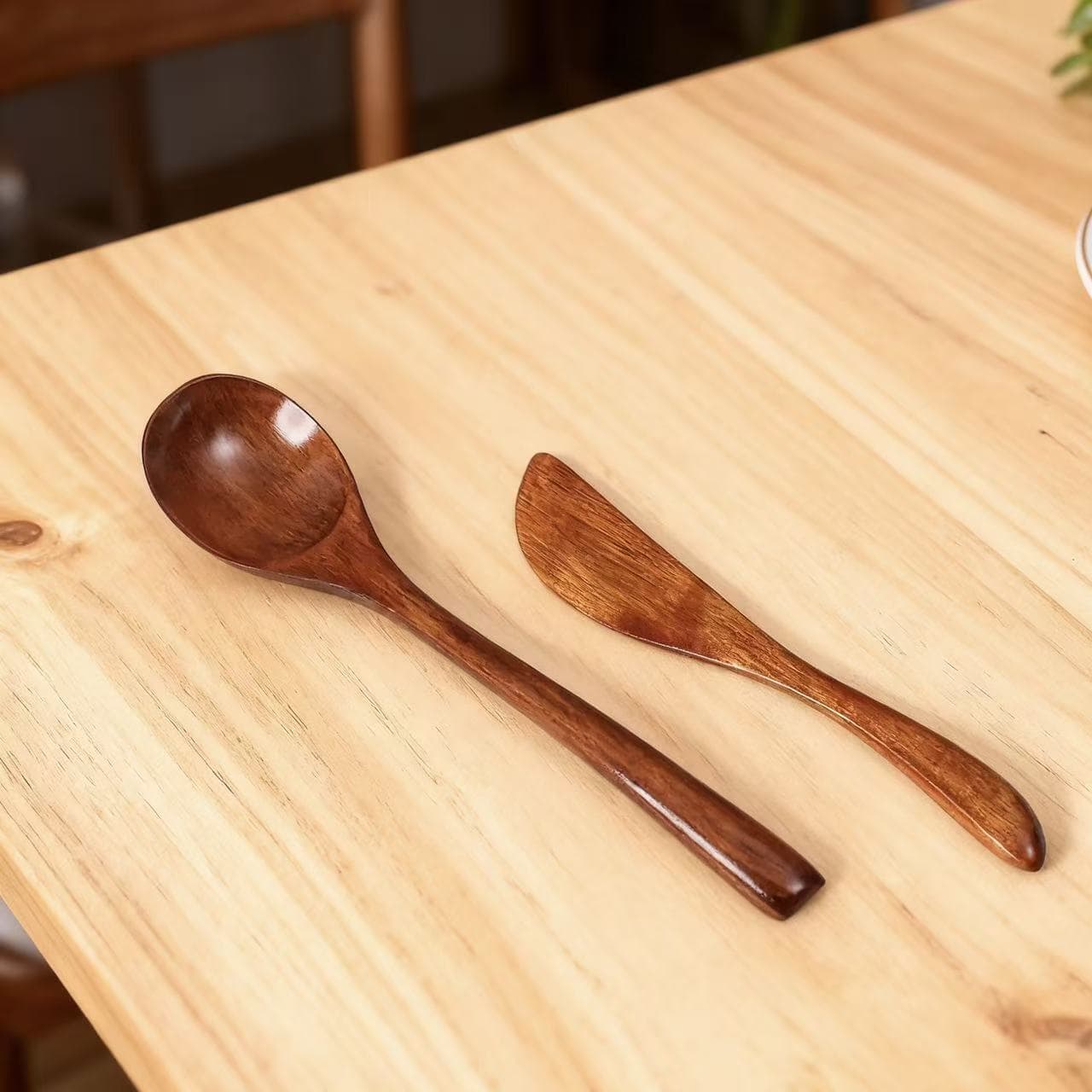 Japanese Style Wooden Small Spoon, Spoon Knife, Fork, Soup Spoon, Bamboo Spoon, Soup Spoon, Vintage Long Handle Wooden Spoon, Stirring Spoon, Dinnerware Wholesale