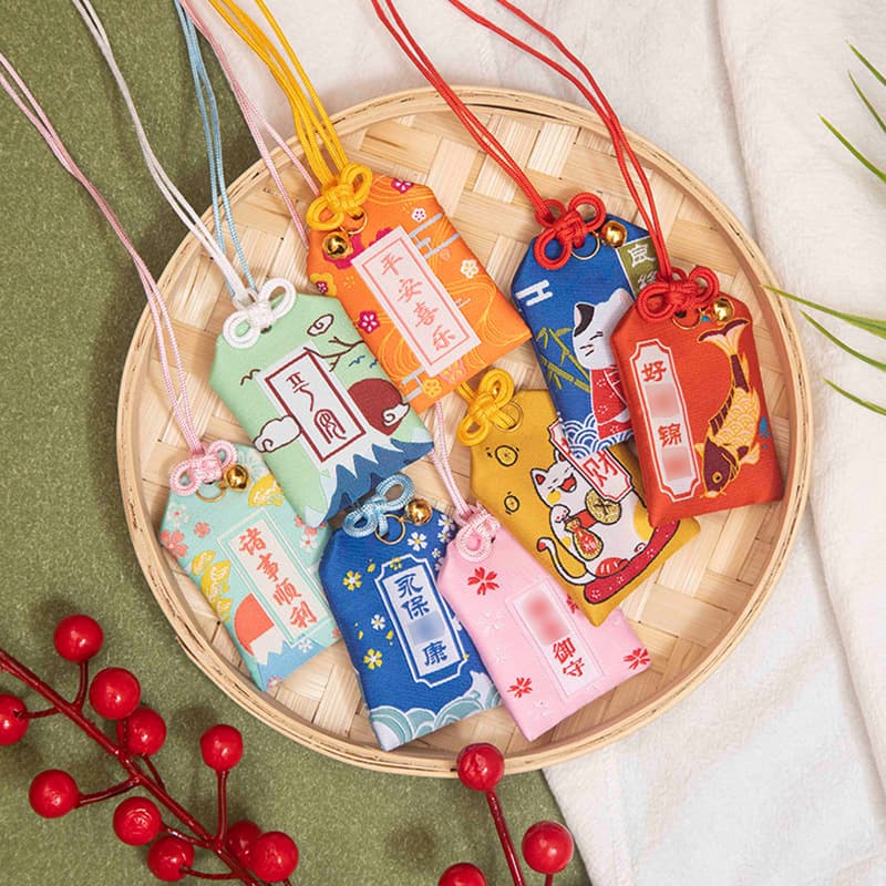 Creative Japanese Talisman Bag, Asakusa Temple-style Blessing Pouch for Health, Love, and Fortune Gifts