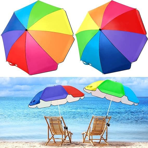 44 Inch Sun Protection Portable Clamp Beach Chair Adjustable Wheelchair Umbrella for Outdoor Patio Shade Umbrella