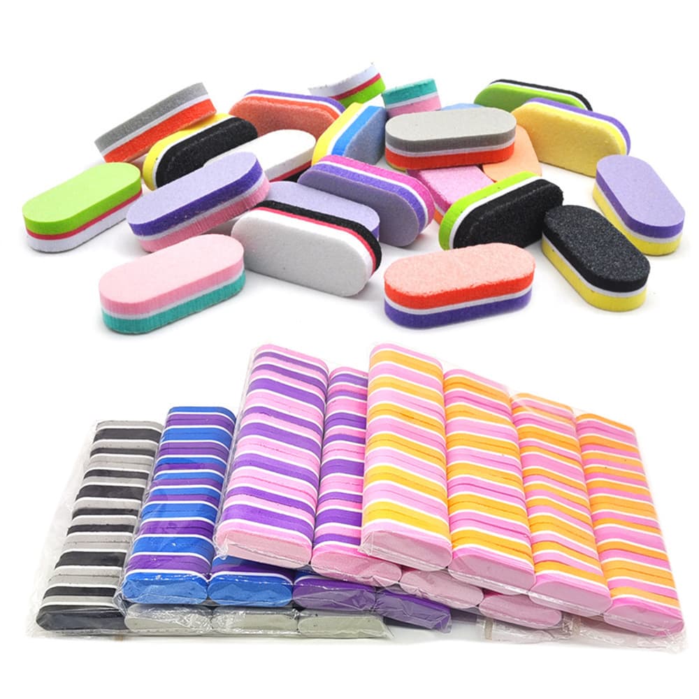 Nail Art Mini Sponge Polishing Strip Mini Oval Nail Rubbing Strip Sponge Throwing Manicure Tools Nail File